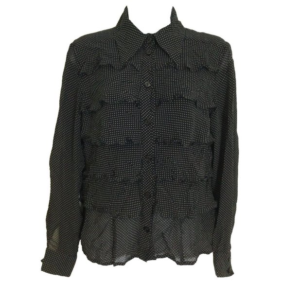 Escada Womens Silk Long Sleeve Blouse Sz 38